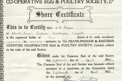 Fram-Eastern-Counties-Coop-Egg-Poultry-Soc.-share-cert