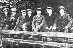 Young men on Bridge to Lords Meadow
