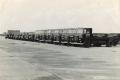 Clarke's lorries at Parham,1950